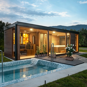 Sauna extérieur carré de grande taille pour usage commercial, capacité de 10 personnes, cabane préfabriquée pour une installation rapide dans les centres de <span class=keywords><strong>spa</strong></span> - Product Image 5