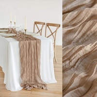 Style moderne Voile transfrontalier chemin de table froissé nappe torsadée bohème pour les fêtes de mariage hôtel utilisation en gros
