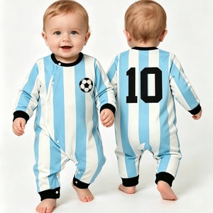 Oferta Especial: Ropa de Bebé para Gatear, Mameluco Enterizo con Broches Laterales, Mono Deportivo de Fútbol de Manga Larga para Bebé con Cierre de Botones a Presión - Product Image 1