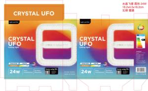 Plafonnier LED carré UFO en cristal 48W, culot E27, AC100V-265V, puces DOB SMD2835, 3600 lumens, matériau ABS+PS, garantie 1 an, 6000K - Product Image 4