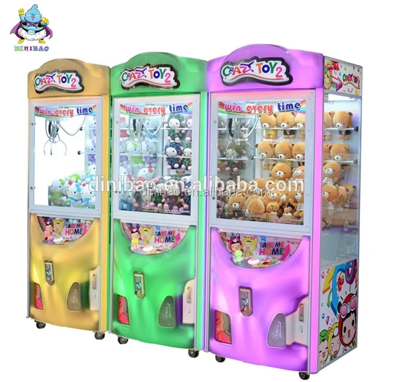 Máquina de jogo de arcade com garra de boneca, preço de fábrica, máquina clássica de brinquedo louco 2 para presente, máquina de venda automática operada por moeda