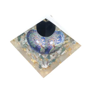 Pyramide d'orgonite en puces cristal de haute qualité, 4-8 cm, générateur d'énergie