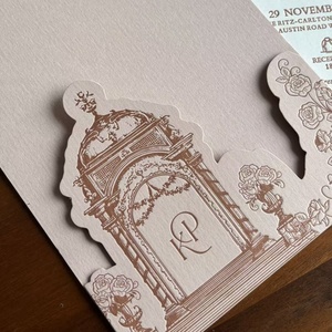 Invitaciones de Boda de Lujo con Relieve y Sobre, Tarjetas de Invitación Personalizadas con Lámina Dorada para Despedida de Soltera, Elegantes y Personalizadas - Product Image 5