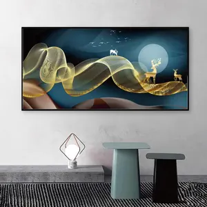 Vente en gros peinture décoration moderne de luxe peinture design cristal peinture porcelaine feng shui art mural