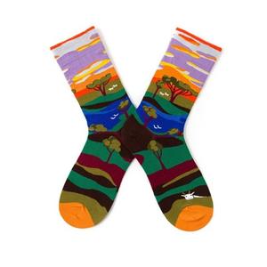 <span class=keywords><strong>Chaussettes</strong></span> Femme Mode Vintage Peinture Française Couleur Style Hiver Chaud Doux Crew Coton Femme <span class=keywords><strong>Chaussettes</strong></span> Vente en Gros 2025 - Product Image 6