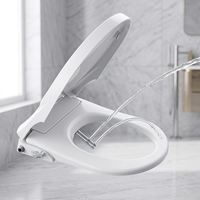 Accessoire de bidet mécanique en plastique PP, double buse autonettoyante, forme en D, hygiénique, installation facile DIY, pour amélioration de salle de bain