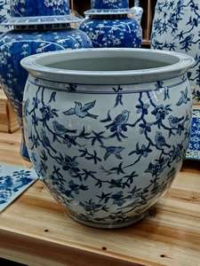 Oiseaux et fleurs design <span class=keywords><strong>grand</strong></span> <span class=keywords><strong>pot</strong></span> de fleurs <span class=keywords><strong>en</strong></span> <span class=keywords><strong>céramique</strong></span> <span class=keywords><strong>pot</strong></span> de décoration de maison fait main - Product Image 2