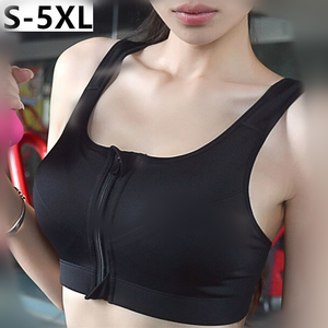 Sujetador deportivo para mujer, Top corto, ropa deportiva para Fitness, sujetadores para Fitness, ropa interior con cremallera para mujer, sujetadores a prueba de golpes para correr, Push up, talla grande 5XL - Product Image 1