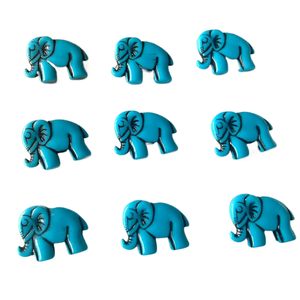 Perles acryliques vintage bleues en forme d'éléphant Beadlobby, utilisées pour la fabrication de colliers et d'accessoires, vente en gros de perles en vrac - Product Image 2