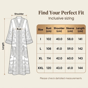 Boutique Style <b>Islamic</b> Abaya Ethnic Elegant Floral <b>Print</b> Polyester Long Sleeve Maxi for Dubai Resort Gathering Statement Wear - Product Image 4