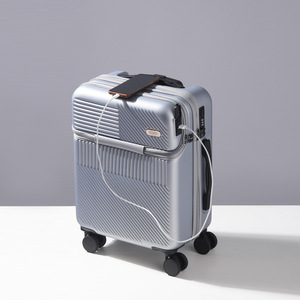 Maleta de Mano Blanca de 20 Pulgadas con Cierre de Cremallera, Ruedas Universales, Resistente, para Viajes de Placer - Product Image 2