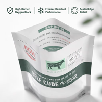 Kantong Kemasan Makanan Berbarrier Tinggi Cetak Khusus untuk Daging Brisket Sapi, Vacuum Pouch Food Grade 400g