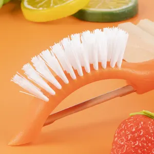 Nouveau produit Gadget de cuisine Nylon 3 en 1 Éplucheurs de pommes de terre Éplucheur de légumes avec brosse