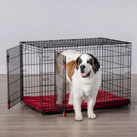 Cage pour chien pliable de luxe classique DIY, robuste, en métal, avec plateau et boîte en plastique, pour grands chiens