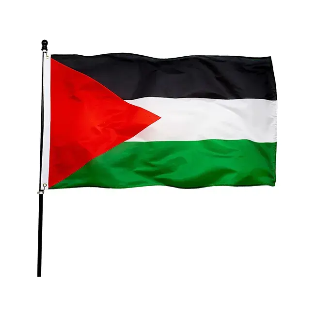 2023 Nova Fábrica Fornecimento Direto Indoor Outdoor Personalizado Qualquer Tamanho Pequeno ou Grande Bandeira Nacional Bandeira Palestina