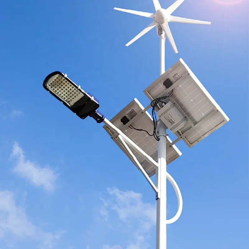 Светодиодный уличный фонарь на солнечной батарее, прочная водонепроницаемая дорожная лампа с двойным питанием от ветра, 60 Вт, для сельской местности, подъездной дорожки