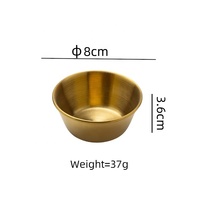 Bol à sauce coréen écologique en acier inoxydable 304 argenté et doré de 2 oz, petits gobelets ronds, ramekin, petit bol à sauce BBQ