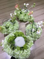 QINGDAO GOLDEN HANDICRAFT Centre de table personnalisé en hydrangea vert, centre de table artificiel à toucher réel, petite composition florale