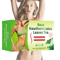 Thé aromatisé sain pour un ventre plat, détoxifiant et amincissant, à base de plantes : Rose, Feuille de Lotus, Écorce d'Orange, Courge Cireuse, Poria Cocos, Réglisse - Boîte