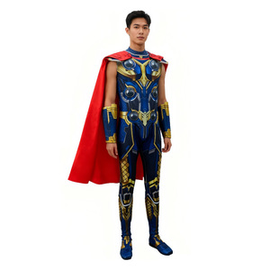 Disfraz de Thor con Capa de Spandex para Hombres y Niños, Cosplay de la Película de Marvel, Traje de Halloween - Product Image 4
