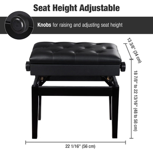 <span class=keywords><strong>Sgabello</strong></span> per <span class=keywords><strong>Pianoforte</strong></span> in Legno e Pelle PU Nero Regolabile in Altezza con Vano Portaoggetti, Vendita all'Ingrosso - Product Image 5