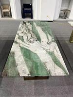 Table de réunion rectangulaire en quartzite vert Patagonie, en pierre naturelle de fuchsite, fournie directement par l'usine