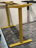 Bureau de travail ergonomique double poste réglable en hauteur, bureau partagé moderne pour personnel, bureau debout en métal, bureau à levage