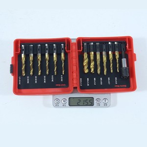 3-in-1 Titanium Coated Screw Tapping Bit Tool for Drilling with Quick-Change Adapter 13 PCS SAE/Metric Combination Drill Taps - Product Image 1