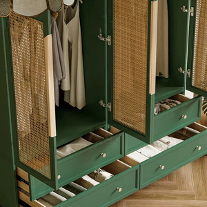 Armario Antiguo de Estilo Art Deco Francés de Lujo, Madera Maciza, Doble Puerta, Entrada Americana Vintage, Muebles para Dormitorio y Sala de Estar - Product Image 3