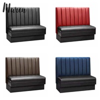 Canapé d'angle en cuir PU noir moderne pour restaurant, 4 places, mobilier commercial écologique