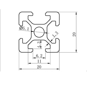 <span class=keywords><strong>Profilé</strong></span> à fente en T en <span class=keywords><strong>aluminium</strong></span> <span class=keywords><strong>noir</strong></span> argenté 2020 <span class=keywords><strong>20x20</strong></span> Extrusion d'<span class=keywords><strong>aluminium</strong></span> 2020 avec services de traitement de soudage par cintrage - Product Image 4