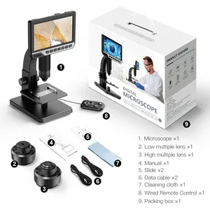 Microscópio eletrônico de medição, joia de diamante, pcb, para reparo de celular, moeda para iniciantes, microscópio com câmera microscópica