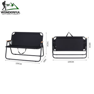 كرسي تخييم مزدوج بتصميم حديث قابل للطي للنزهة الترفيهية مريح عبر الحدود مسند ظهر بسعر الجملة معدن - Product Image 4