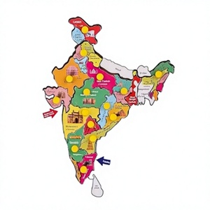 Rompecabezas de Madera del Mapa de la India, Juegos Educativos para Niños de 3+ Años y Adultos, Aprendizaje de Territorios, Rompecabezas para Estimular el Cerebro - Product Image 1