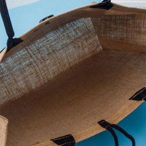 Sac fourre-tout en toile de jute naturelle imperméable laminée PE, réutilisable, pour la plage, avec logo personnalisé – Meilleures ventes - Product Image 4