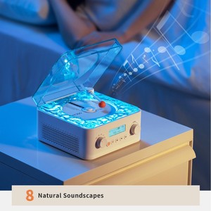 Tocadiscos de vinilo de doble función con reproductor de CD, luz RGB con efecto de onda de agua, pantalla retro, batería incorporada, BT 5.4, altavoz de 5/10W, directo de fábrica. - Product Image 2
