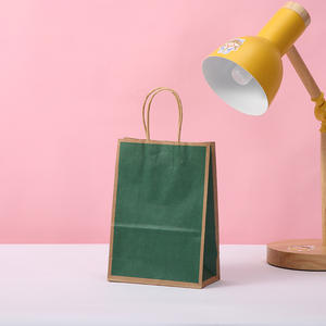 Bolsa de regalo de cumpleaños de fiesta de dibujos animados con borde de papel de Color sólido marrón, bolsas de papel de nivel de apariencia mejorada a mano, venta al por mayor de Vietnam - Product Image 3