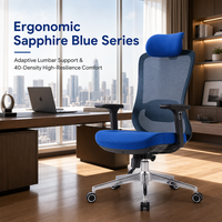Chaise de bureau ergonomique à dossier haut en maille avec appui-tête, accoudoirs 3D, soutien lombaire réglable, chaises de travail pivotantes