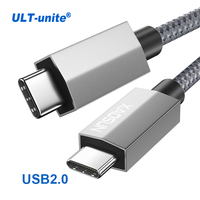 Kabel Data USB2.0 Tipe C ULT-unite 1m 2m 3m 60w Pengisian Cepat dengan Selubung PVC dan Anyaman untuk Samsung dan Huawei Original