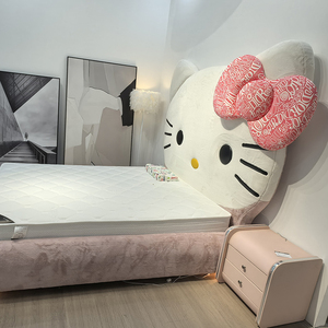 Letto Morbido Moderno Multicolore per Bambini in Legno con Rivestimento in Vera Pelle, Poggiapiedi, Luci e Design Hello Kitty per <span class=keywords><strong>Bambina</strong></span> - Product Image 3