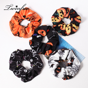 Coleteros de Halloween con diseño de <span class=keywords><strong>calabaza</strong></span>, calavera y fantasma, accesorios para el <span class=keywords><strong>cabello</strong></span> para mujeres y niñas, coleteros elásticos para fiestas, regalos para días festivos - Product Image 1
