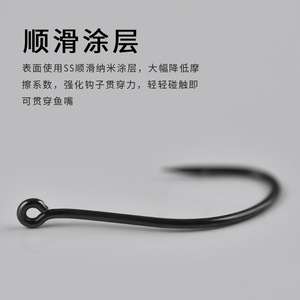 Nouvelle hameçon de pêche 8801 n° Hameçon simple en acier à haute teneur en carbone, à ardillon, pour la pêche à la perche en eau douce et en rivière, pour pêche inversée - Product Image 4