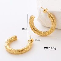 Koleksi anting-anting lingkaran ujung terbuka baru anting-anting Huggie setengah lingkaran bunga baja tahan karat 316L berlapis emas 18K untuk wanita