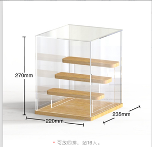 Tối Giản Hiện Đại Xách Tay <span class=keywords><strong>Acrylic</strong></span> Kệ Gỗ Trong Suốt Phân Vùng Mô Hình Đồ Chơi Tay Búp Bê Hiển Thị Với Bụi Bằng Chứng Tính Năng - Product Image 5