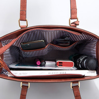 Conjunto de Bolsos de Mano para Mujer al por Mayor, Estilo Retro 3 en 1 con Estampado de Monograma, Multifuncional para el Trabajo y Uso Diario