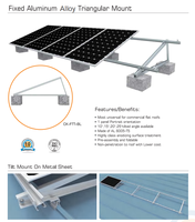 Support de montage solaire triangulaire à inclinaison fixe réglable 10 15 20 25 degrés pour panneaux de toiture