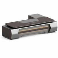 Bureau de direction inspiré des supercars, commande vocale LED, plateau en HDF E0 de 6 cm, USB Type-C US/EU, mobilier de bureau sur mesure en gros pour usine