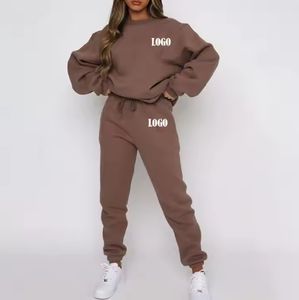 Conjunto Deportivo Personalizado con Logotipo, Sudadera y Pantalones Deportivos de Felpa para Entrenamiento, Fitness, Tallas Grandes, para Mujer - Product Image 2