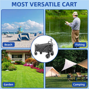 Bánh Xe Lớn Có Thể Điều Chỉnh Xử Lý Nhiệm Vụ Nặng Nề Công Suất Lớn Bãi Biển Ngoài Trời Gấp Wagon Giỏ Hàng - Product Image 4