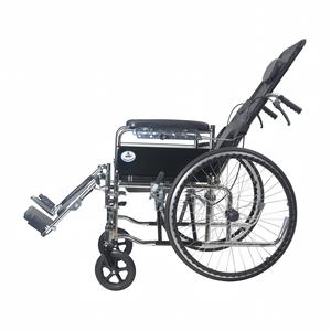 Silla de Ruedas Totalmente Reclinable con Inodoro, de Acero Galvanizado, Manual, con Ruedas Sólidas, Elevación Ortopédica de Piernas, Plegable - Product Image 1
